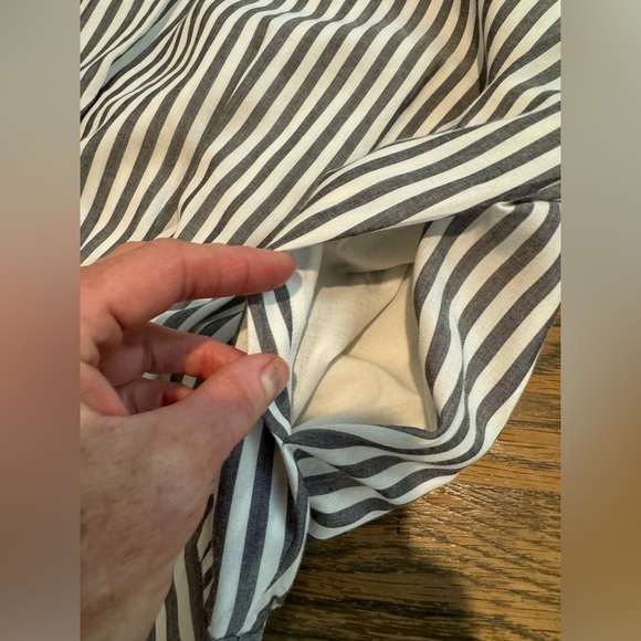 Madewell flutter strap grey white stripe sun dress cotton viscose 4 Small flounc - Picture 10 of 15